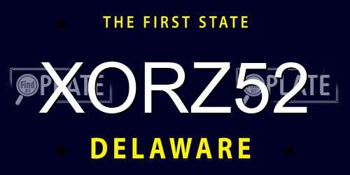 XORZ52 Delaware License Plate