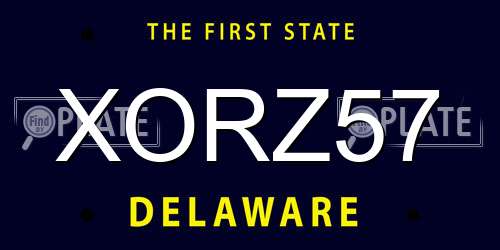 XORZ57 Delaware License Plate