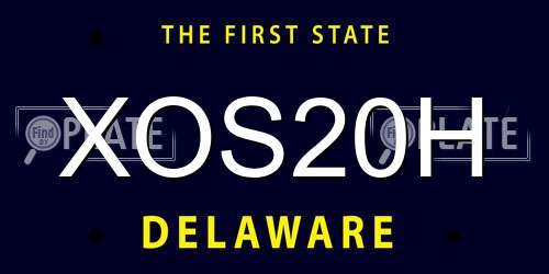 XOS20H Delaware License Plate