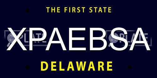 XPAEBSA Delaware License Plate