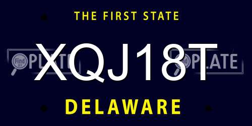 XQJ18T Delaware License Plate