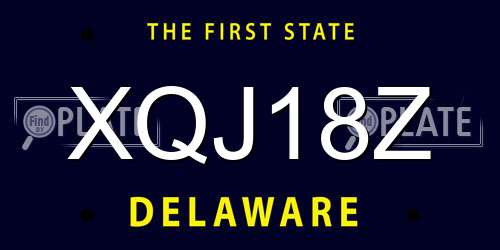 XQJ18Z Delaware License Plate