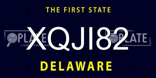 XQJI82 Delaware License Plate