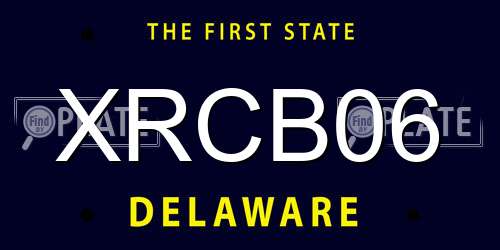 XRCB06 Delaware License Plate