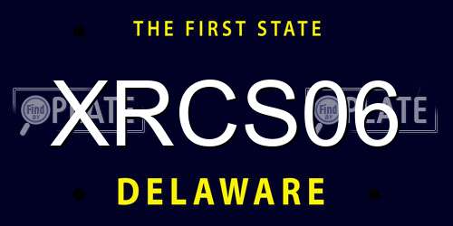 XRCS06 Delaware License Plate