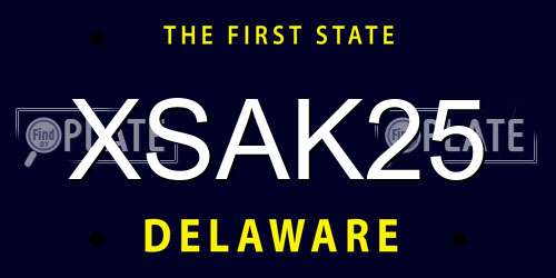 XSAK25 Delaware License Plate