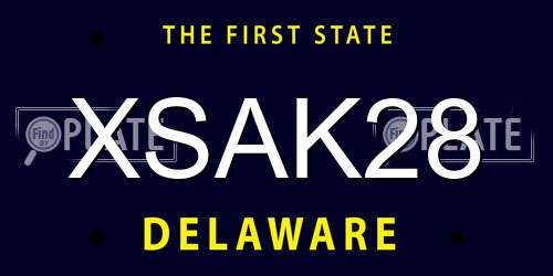 XSAK28 Delaware License Plate