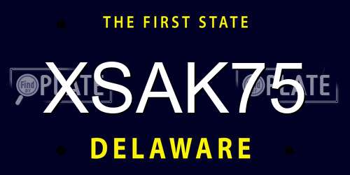 XSAK75 Delaware License Plate