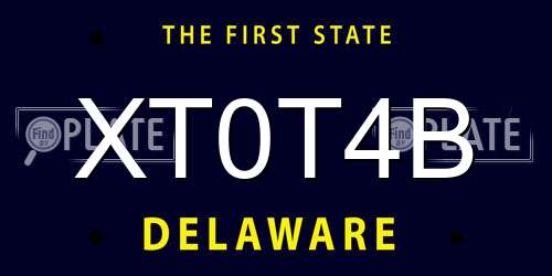 XT0T4B Delaware License Plate
