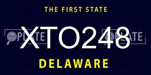 XTO248 Delaware License Plate