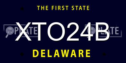 XTO24B Delaware License Plate