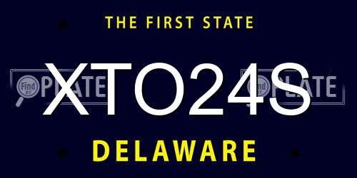 XTO24S Delaware License Plate