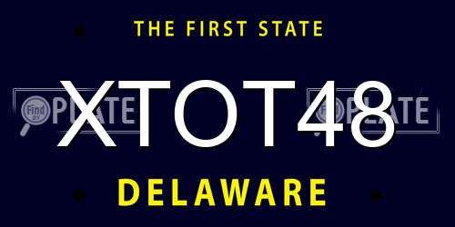 XTOT48 Delaware License Plate