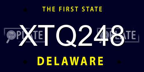 XTQ248 Delaware License Plate