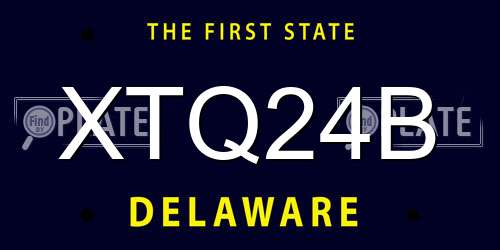 XTQ24B Delaware License Plate