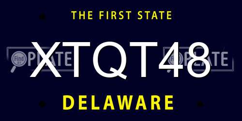 XTQT48 Delaware License Plate
