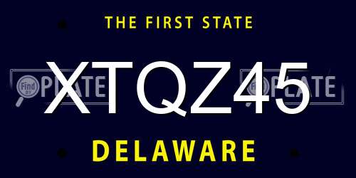 XTQZ45 Delaware License Plate