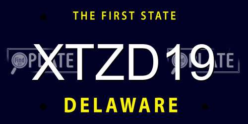 XTZD19 Delaware License Plate