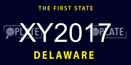 XY2017 Delaware License Plate