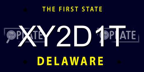 XY2D1T Delaware License Plate