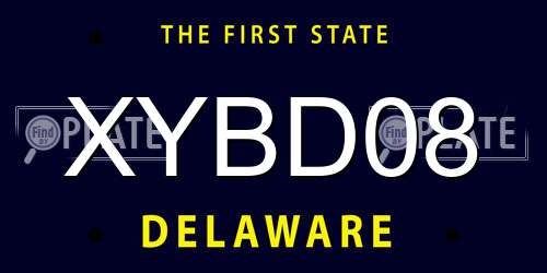 XYBD08 Delaware License Plate