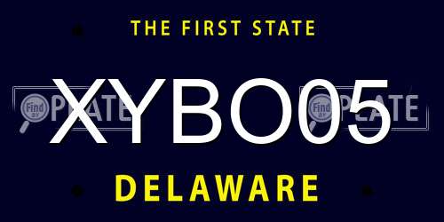 XYBO05 Delaware License Plate