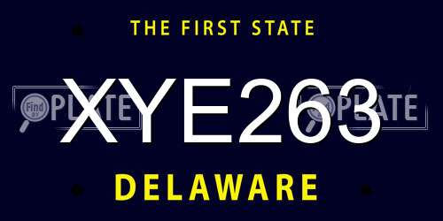 XYE263 Delaware License Plate