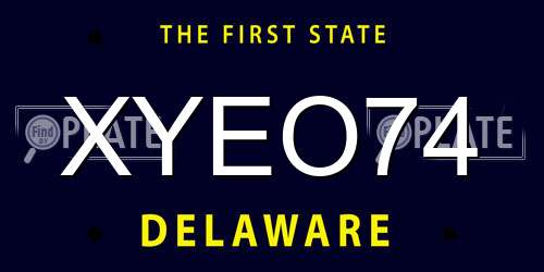 XYEO74 Delaware License Plate