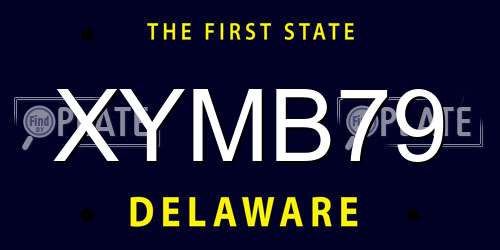 XYMB79 Delaware License Plate