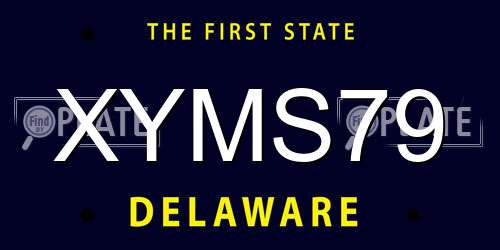 XYMS79 Delaware License Plate