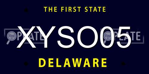 XYSO05 Delaware License Plate