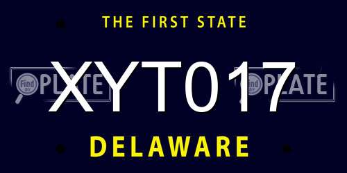 XYT017 Delaware License Plate