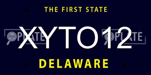 XYTO12 Delaware License Plate