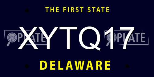 XYTQ17 Delaware License Plate