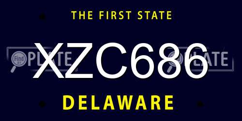 XZC686 Delaware License Plate