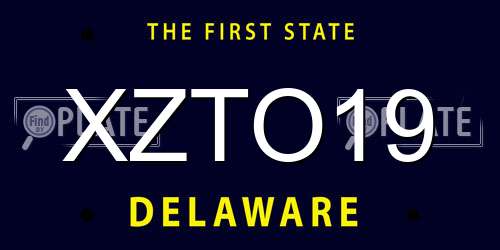 XZTO19 Delaware License Plate