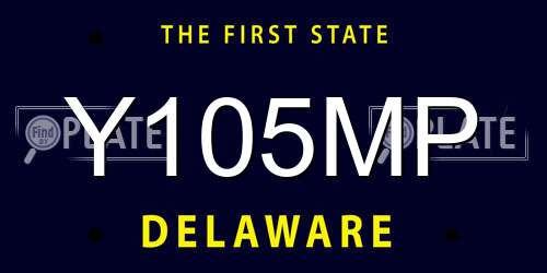 Y105MP Delaware License Plate
