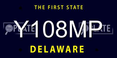 Y108MP Delaware License Plate