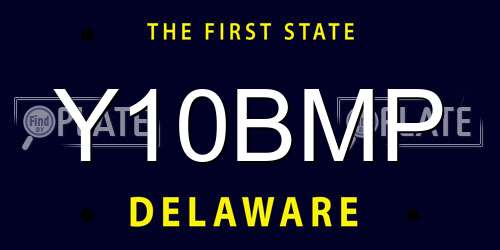 Y10BMP Delaware License Plate