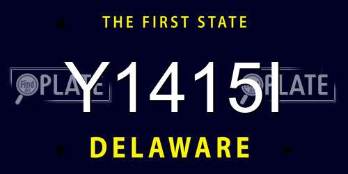 Y1415I Delaware License Plate