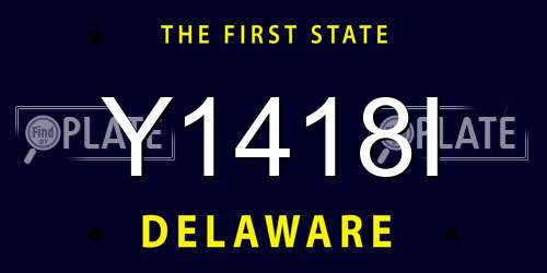 Y1418I Delaware License Plate
