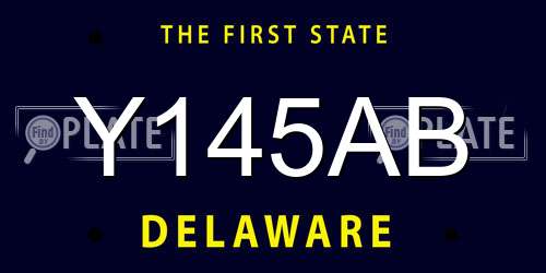 Y145AB Delaware License Plate