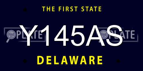 Y145AS Delaware License Plate