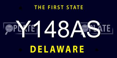 Y148AS Delaware License Plate