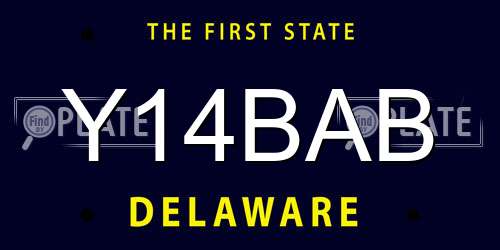 Y14BAB Delaware License Plate