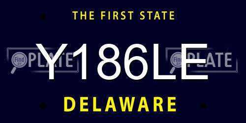 Y186LE Delaware License Plate