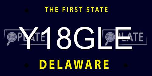 Y18GLE Delaware License Plate