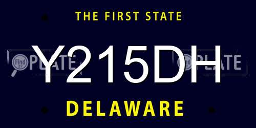 Y215DH Delaware License Plate