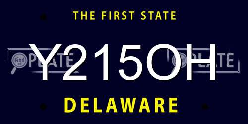 Y215OH Delaware License Plate