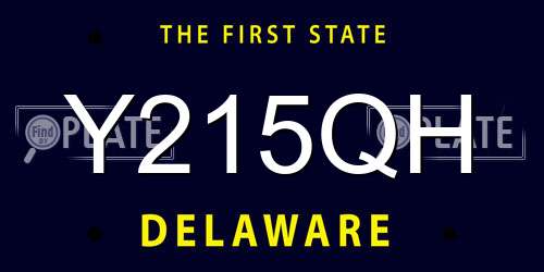 Y215QH Delaware License Plate